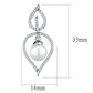 Rhodium 925 Sterling Silver Earrings with Semi-Precious Glass