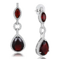 3W1423 - Rhodium Brass Jewelry Sets with Synthetic Synthetic Glass in Garnet