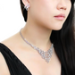 3W1426 - Rhodium Brass Jewelry Sets with AAA Grade CZ  in Clear