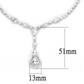 3W1422 - Rhodium Brass Jewelry Sets with AAA Grade CZ  in Clear