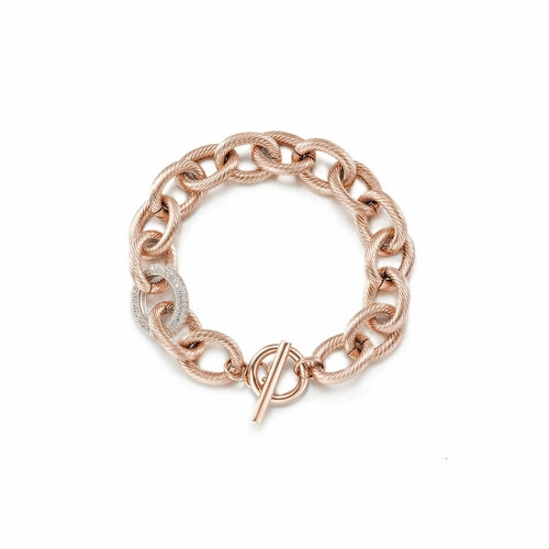 CZ Twisted Wire Link Bracelet