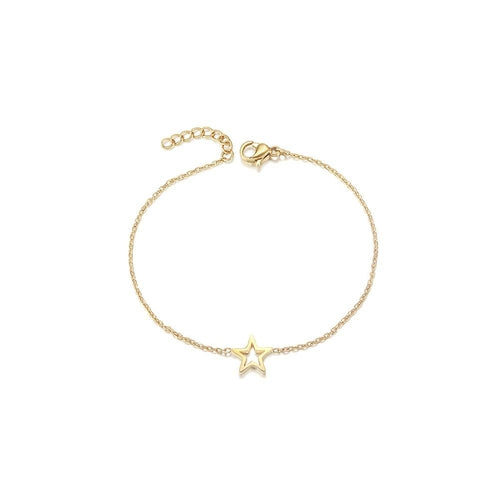 Adorable Yellow Gold Star Charm Bracelet